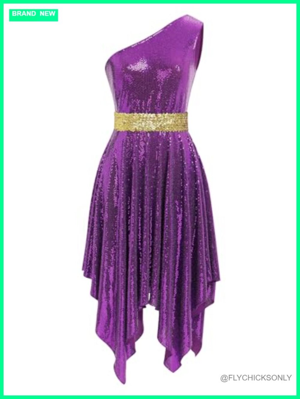 Sequin One Shoulder Praise Dance Tunic Dress Church Worship Overlay Sleeveless